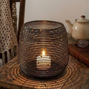 Threshold Metal Beehive Candle Holder - Gunmetal Gray & Gold